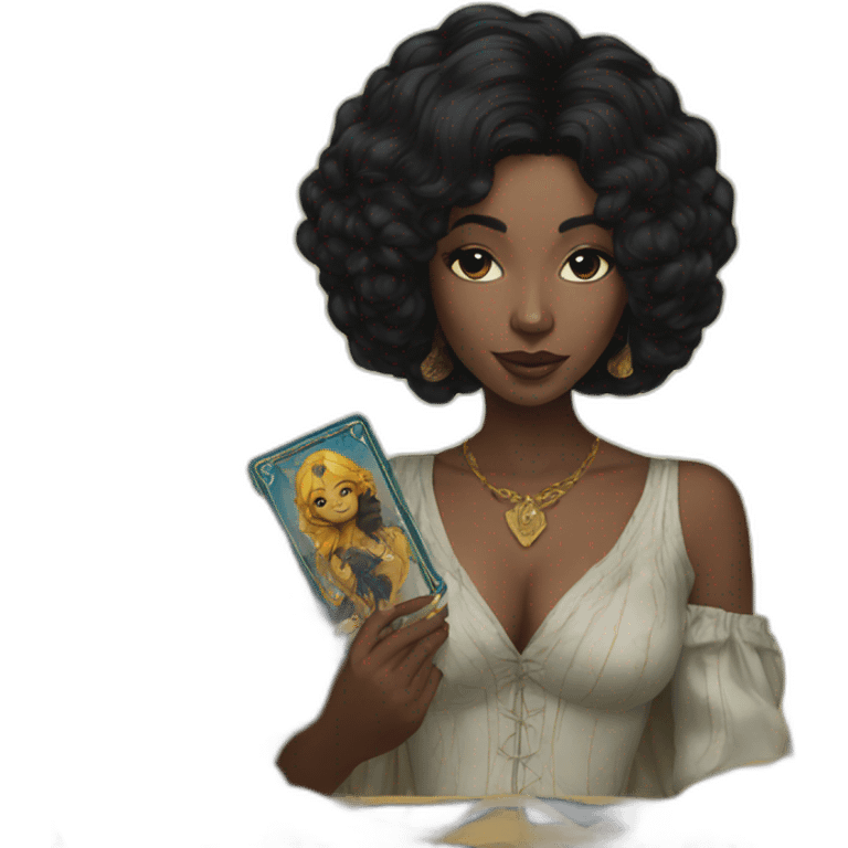 Tarot black hair playing cards emoji