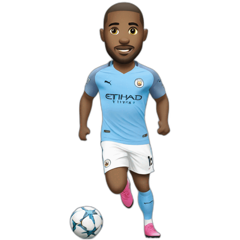 manchester city player running big head emoji