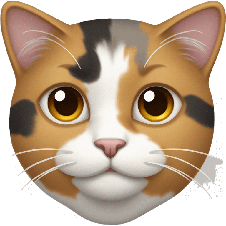 CALICO CAT WITH LIGHT GRAY LIGHT BROWN WHITE AND TAN FUR PATTERN  emoji