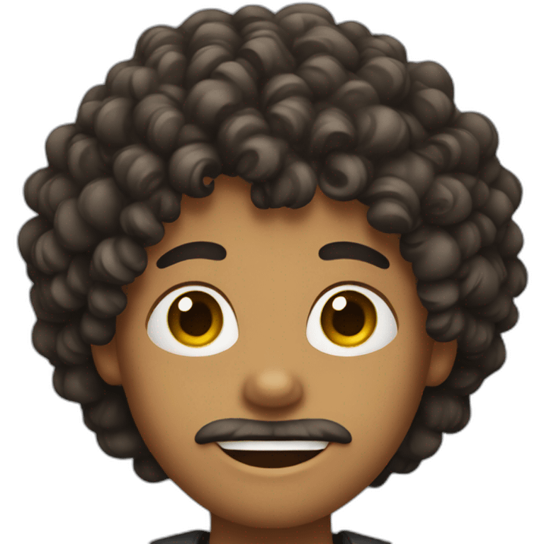 boy with curly hair and facial hair emoji