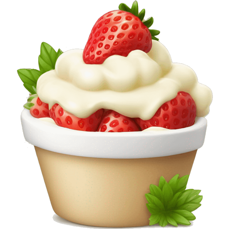 Fresas con crema blanca  emoji