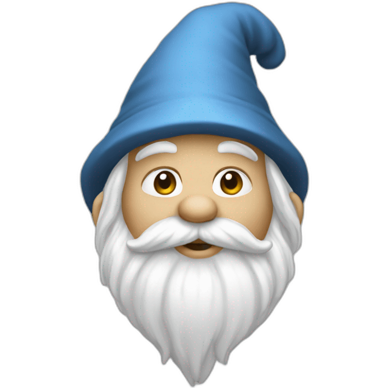 A gnome all white with finger honor emoji