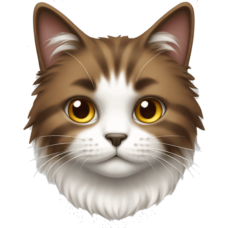 Brown and white fluffy cat emoji