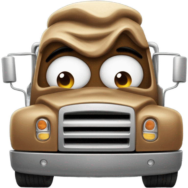 Angry poop truck emoji