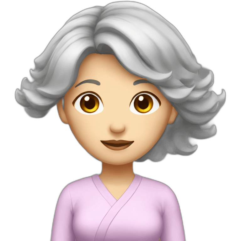 Chinese lady grey hair yoga stand post emoji