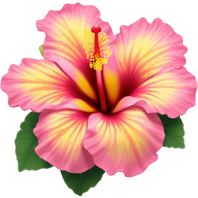 yellow and pink hibiscus flower emoji