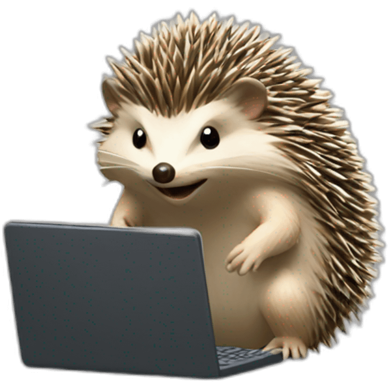 hedgehog playing video games on a pc emoji