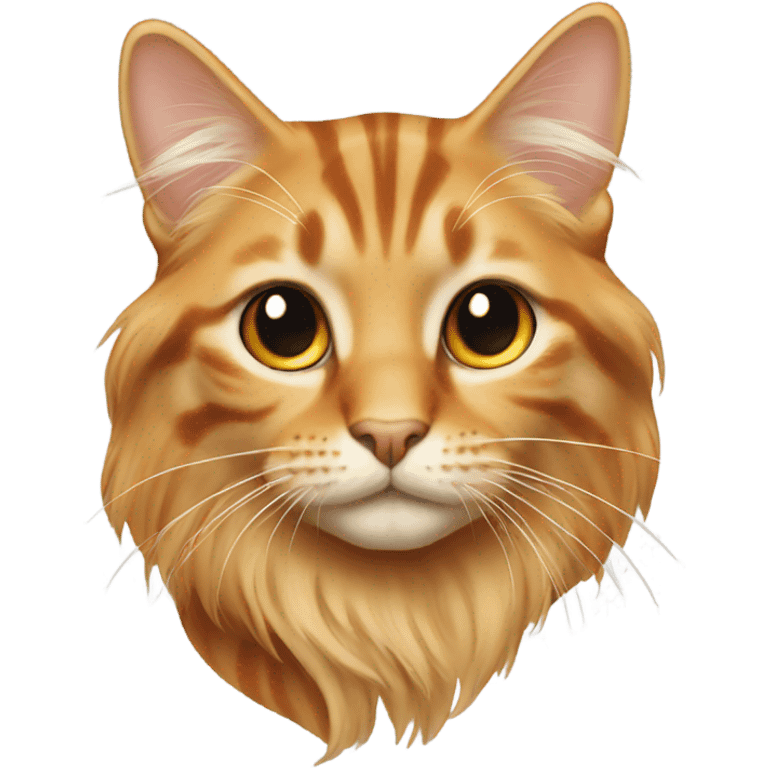 Beige orange long hair tabby emoji