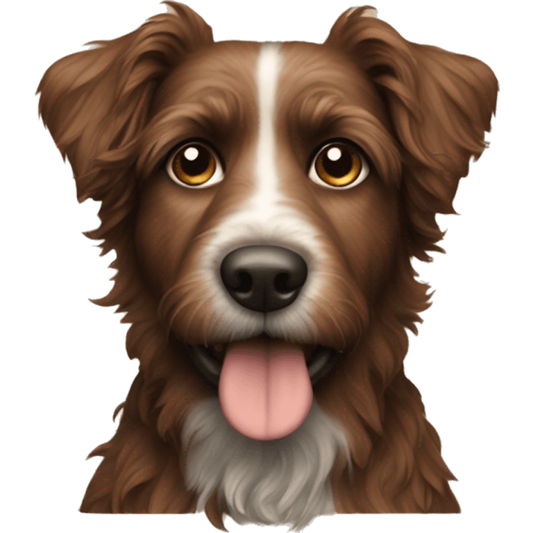 Brown wired haired dog with a mid curly beard emoji