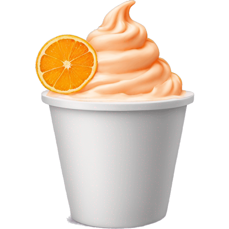 Frozen yogurt with orange cup emoji