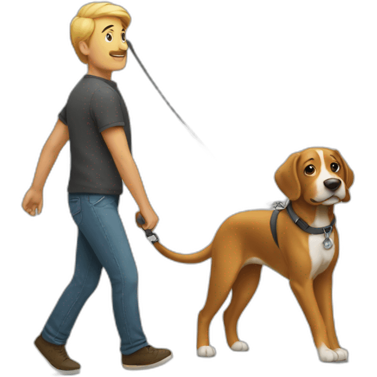 man on a leash emoji