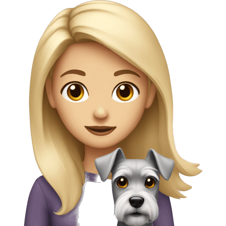 blonde girl with a schnauzer emoji