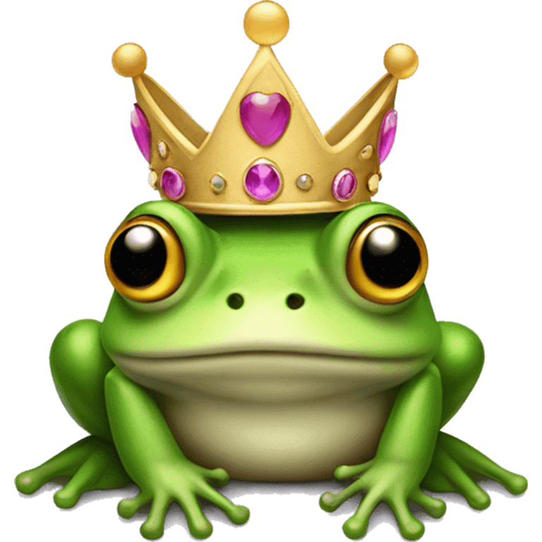 Frog wearing a princess crown  emoji