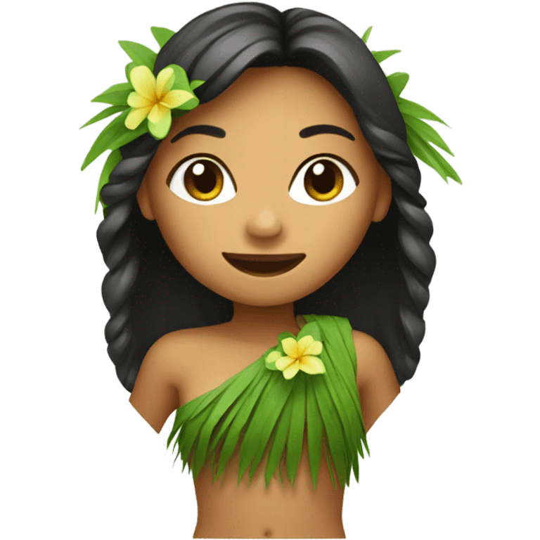 Hula girl with grass skirt emoji