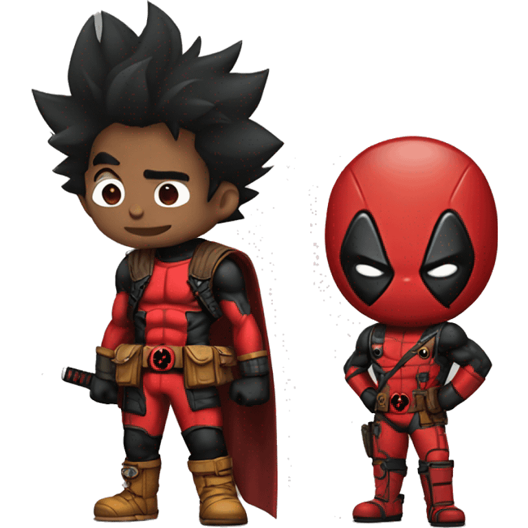 Goku en traje deadpool emoji