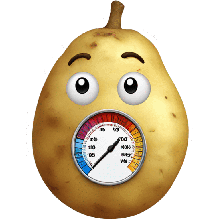 Potato with thermometer in mouth emoji