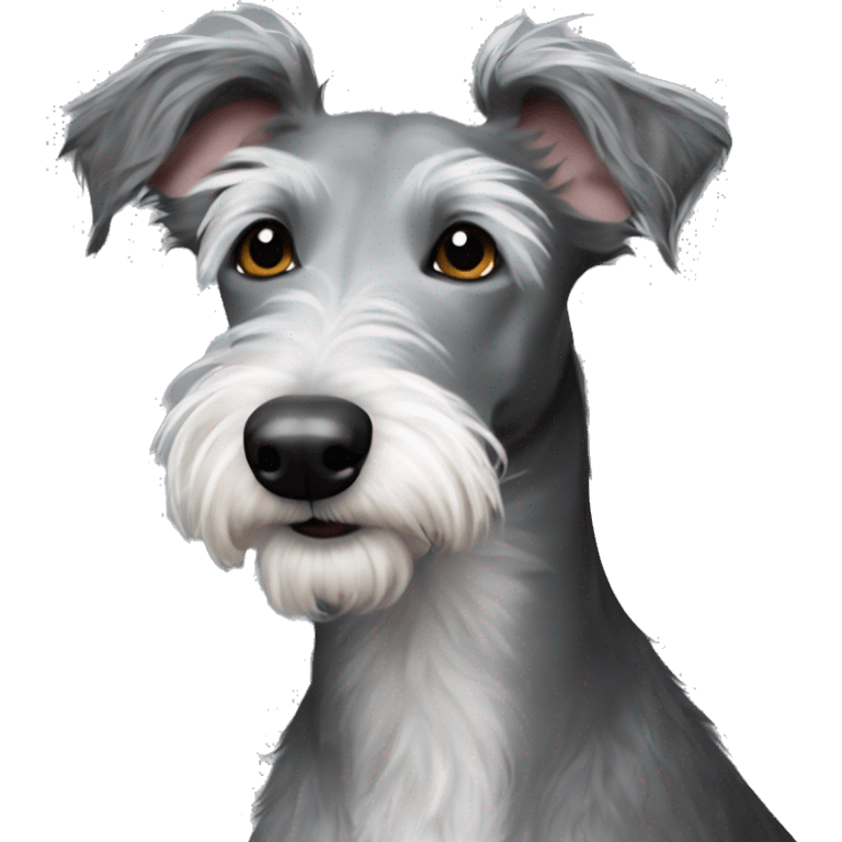 black and grey scruffy hair happy bedlington whippet emoji