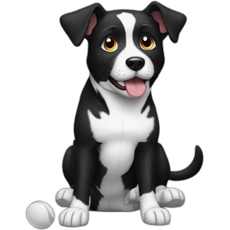 Black and white dog missing a leg emoji