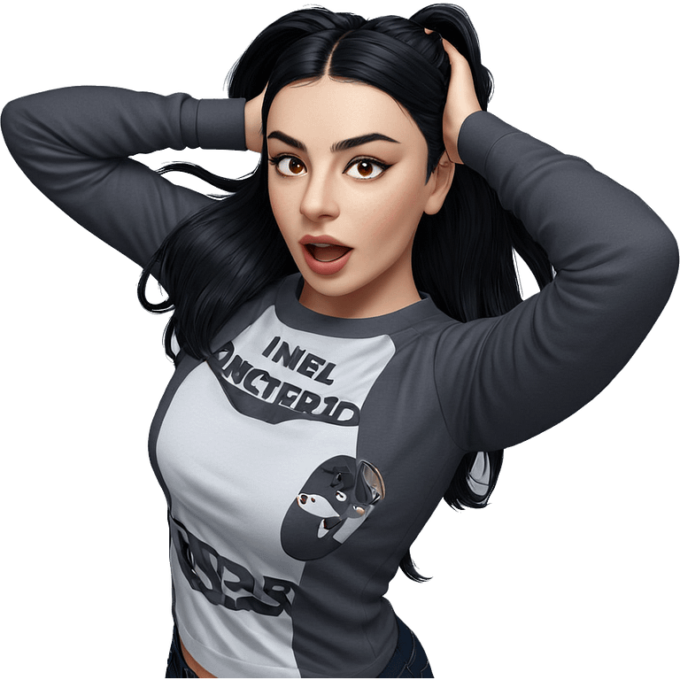 realistic girl with black hair emoji