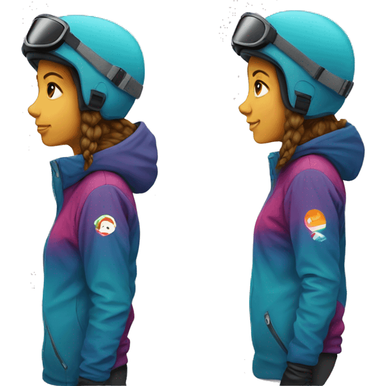 side profile snowboarder woman emoji