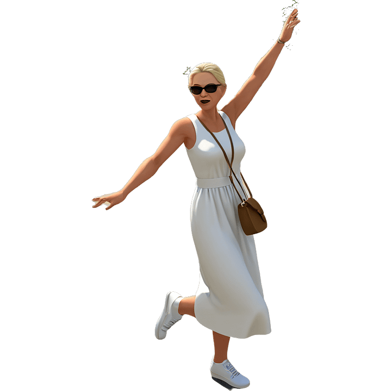 girl in white dress outdoors emoji