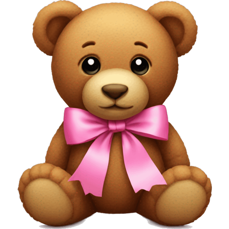 Teddy with pink ribbon emoji