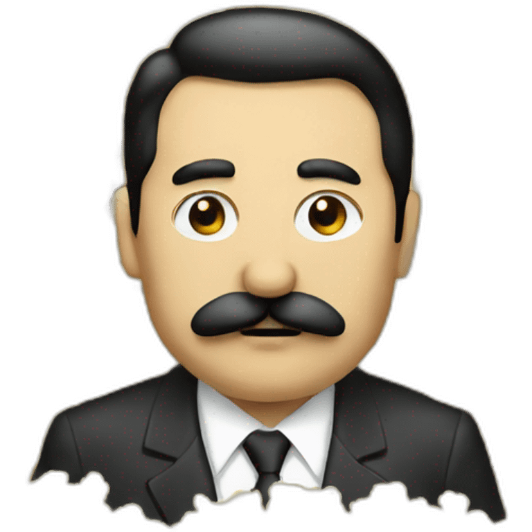 dictator with squared mustache eating popcorn emoji