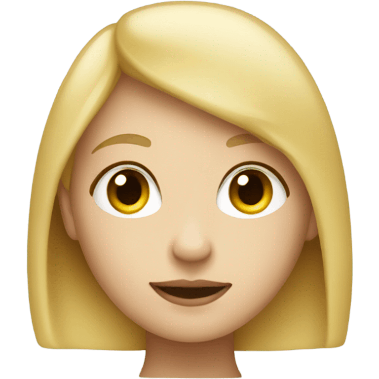 Blonde girl with big chubby cheeks emoji