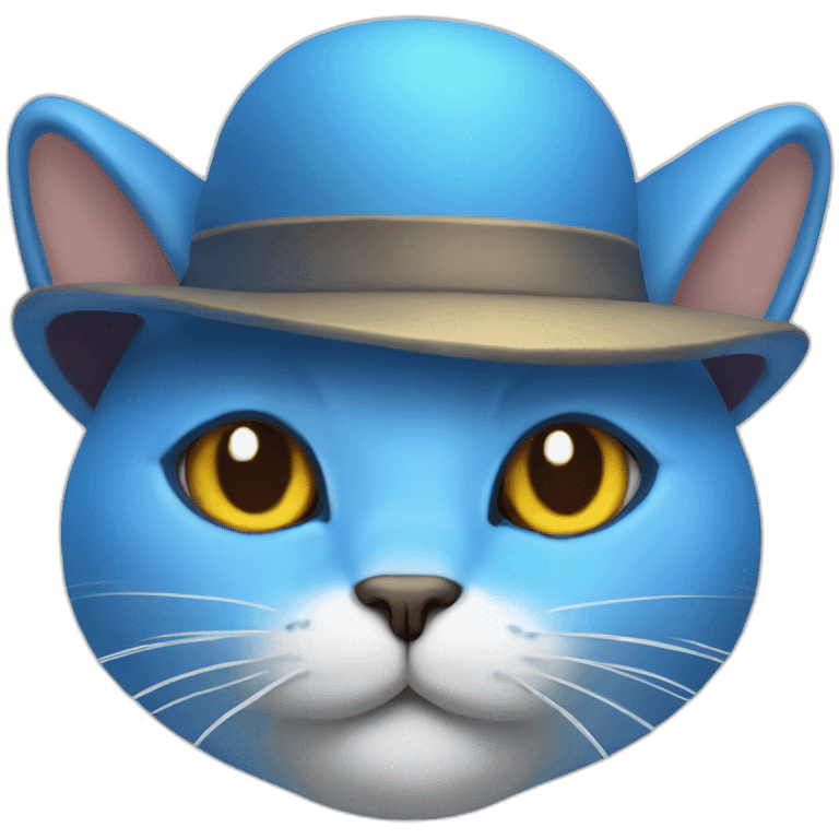 Blue cat with mushroom hat emoji