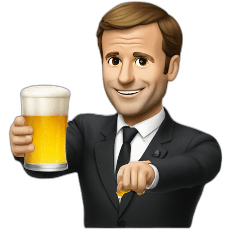 Macron drink a biere emoji