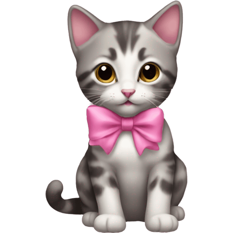 A kitten with a pink bow  emoji