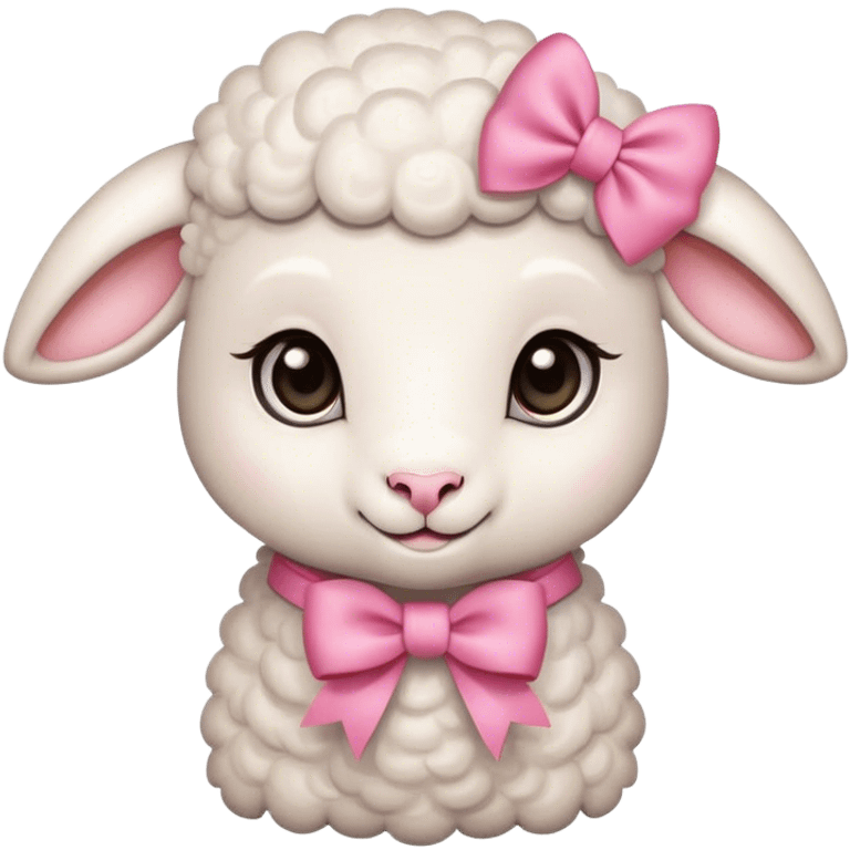 cute lamb with bow emoji