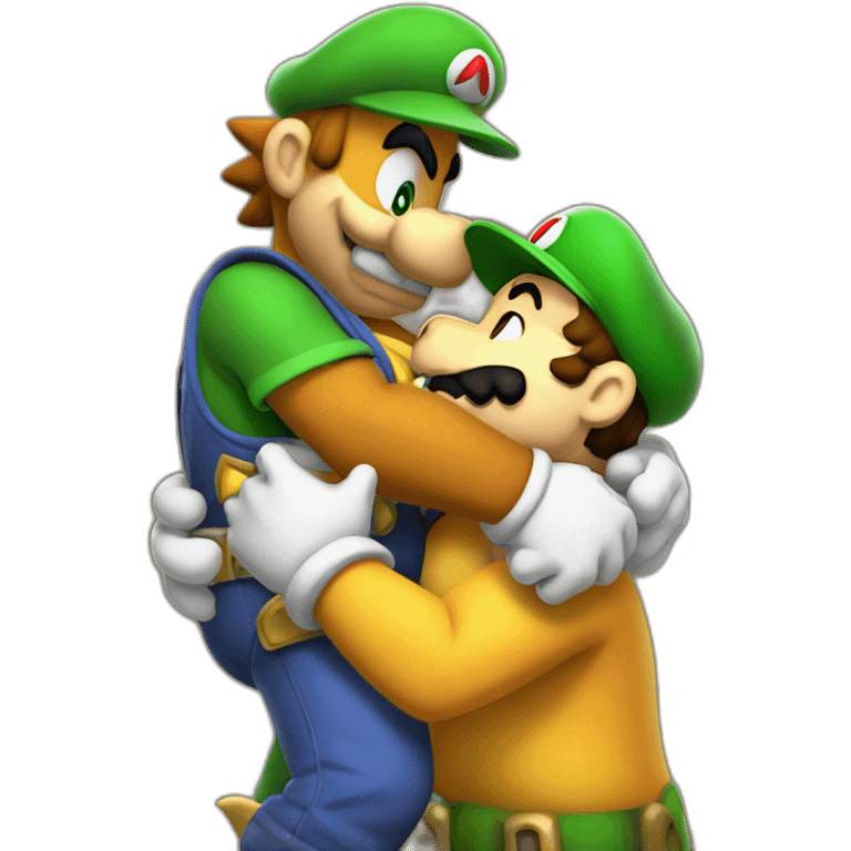 bowser hugging luigi emoji