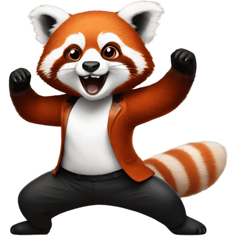 red panda dancing at a disco emoji