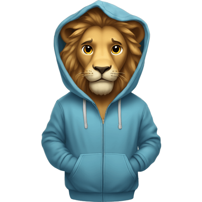 Lion wearing a hoddie  emoji