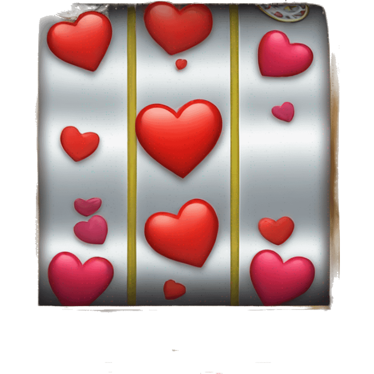 slot machine with heart, more hearts around emoji