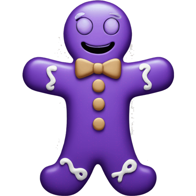 Purple gingerbread man emoji