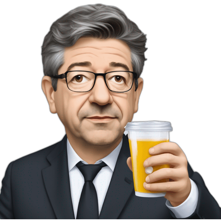 Jean Luc Mélenchon buvant du thé emoji