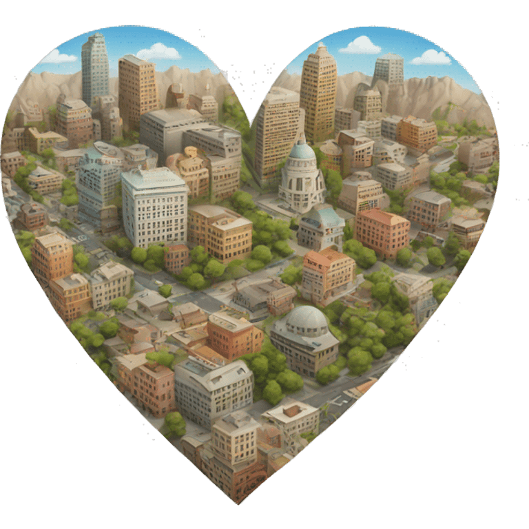 city in the shape of a heart emoji