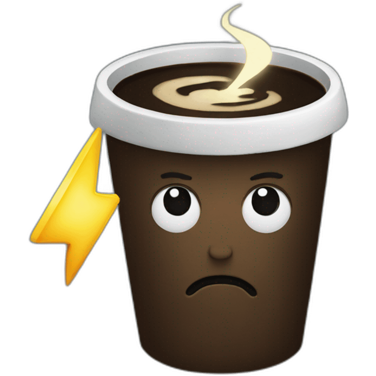 black coffee depressed with lightning emoji