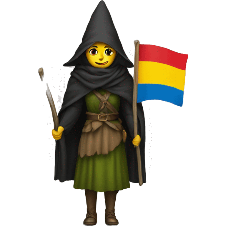 the witch with kurdistan flag emoji