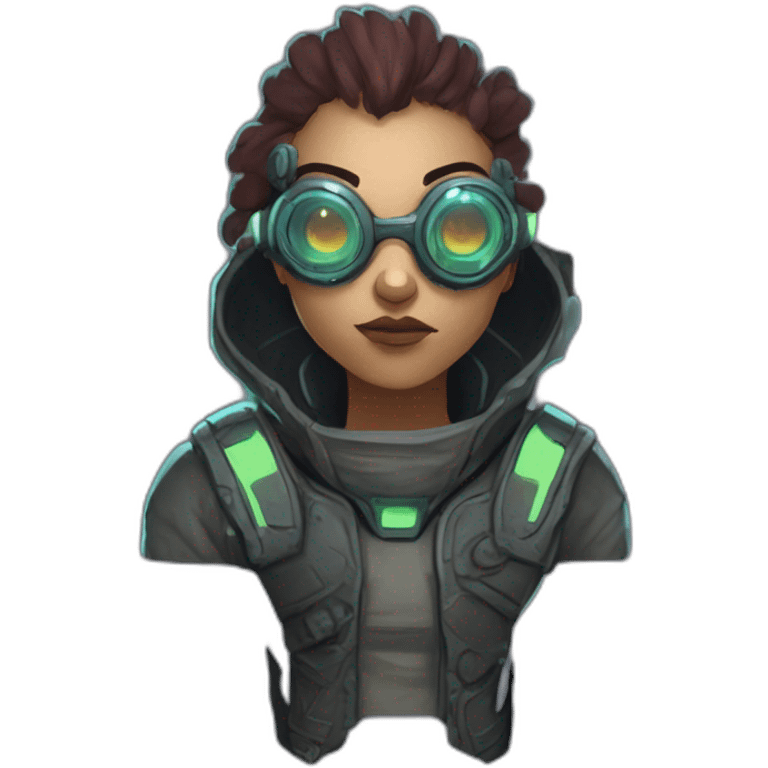 cyberpunk alien character desing scifi roguelike rpg style inspired by slay the spire digital art emoji