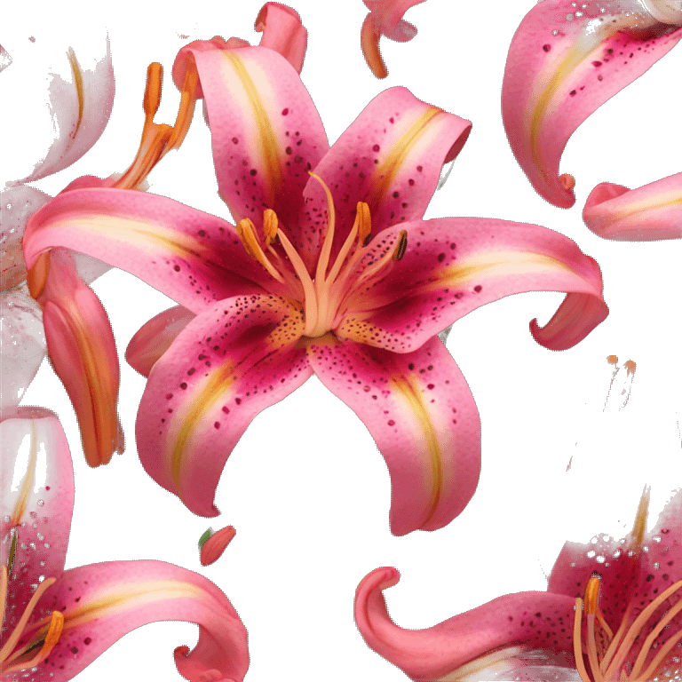 stargazer tiger lily with hot pink petals emoji