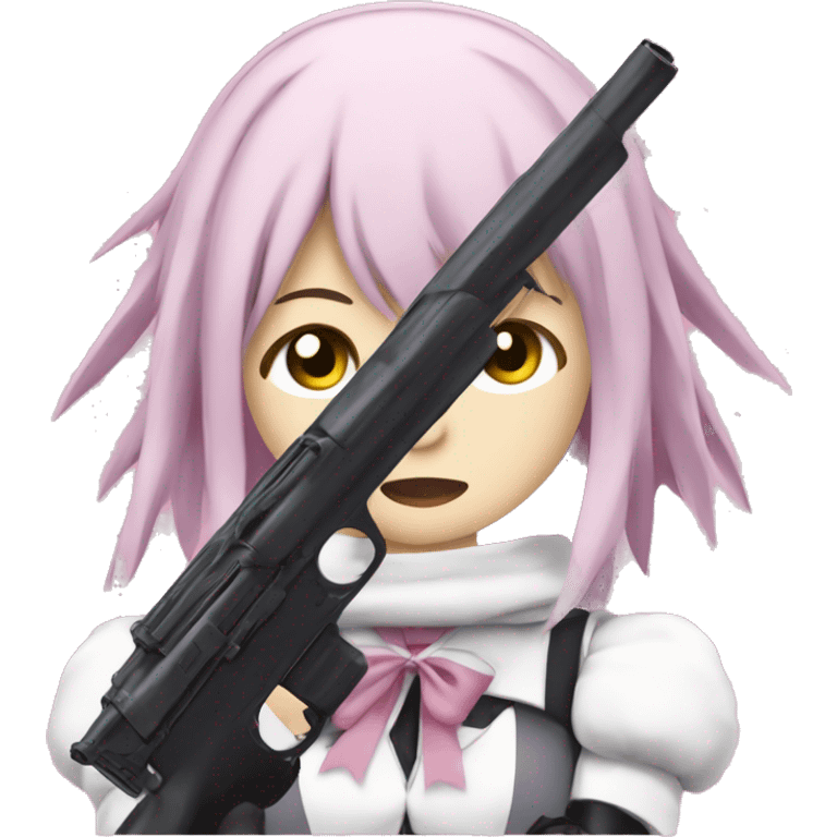 Homura from Madoka with a gun  emoji