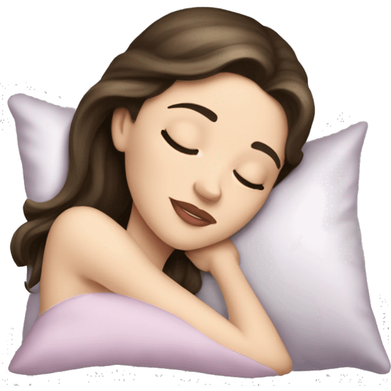 sleeping beauty brunette white girl with a silk pillow emoji