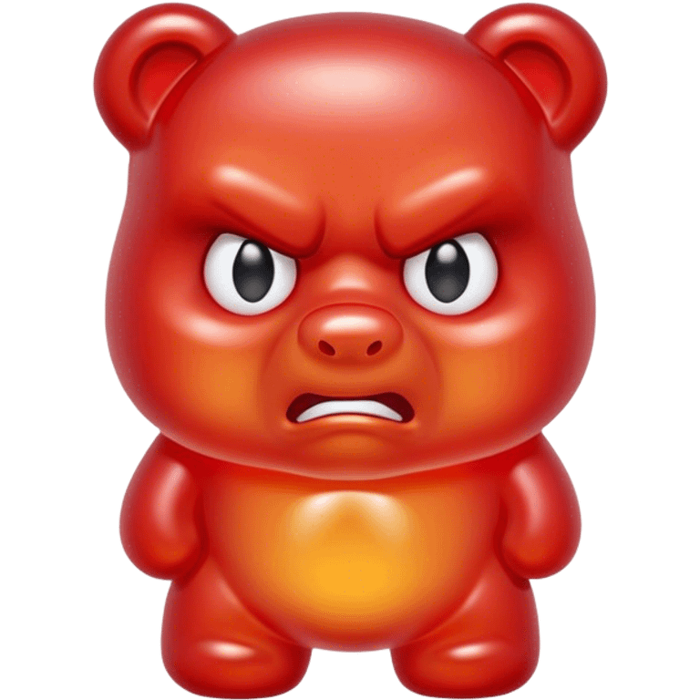 Angry gummy bear emoji