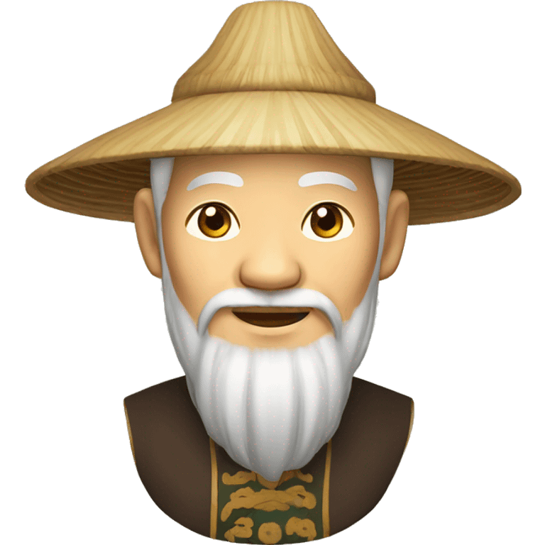 Old Chinese man with traditional Chinese hat emoji