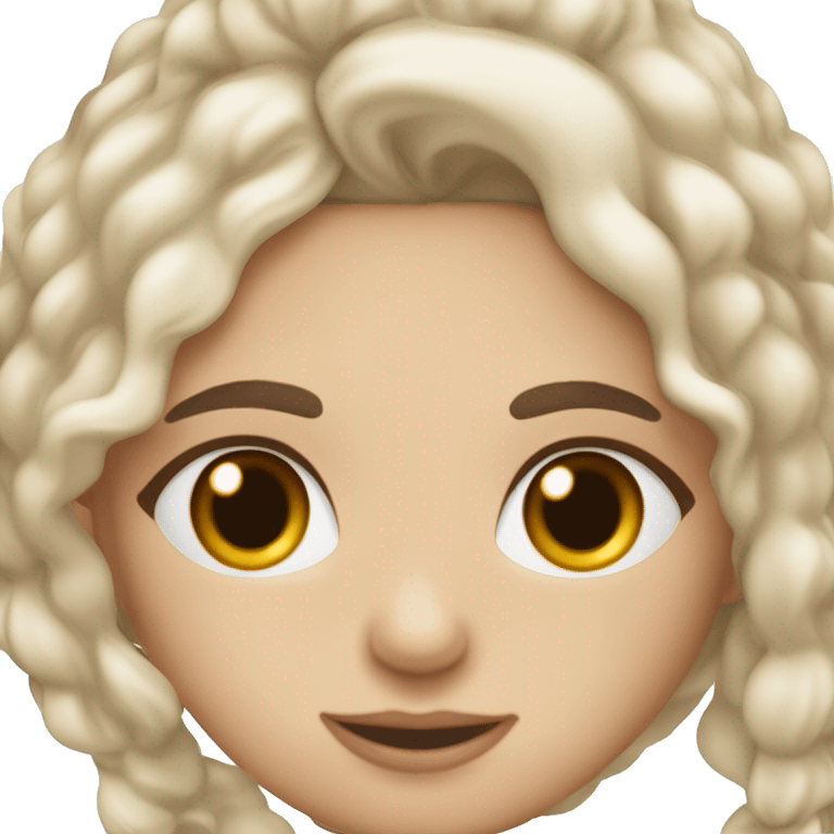 Chica cobriza piel blanca cejas cafés alta boca voluminosa nariz redonda  emoji