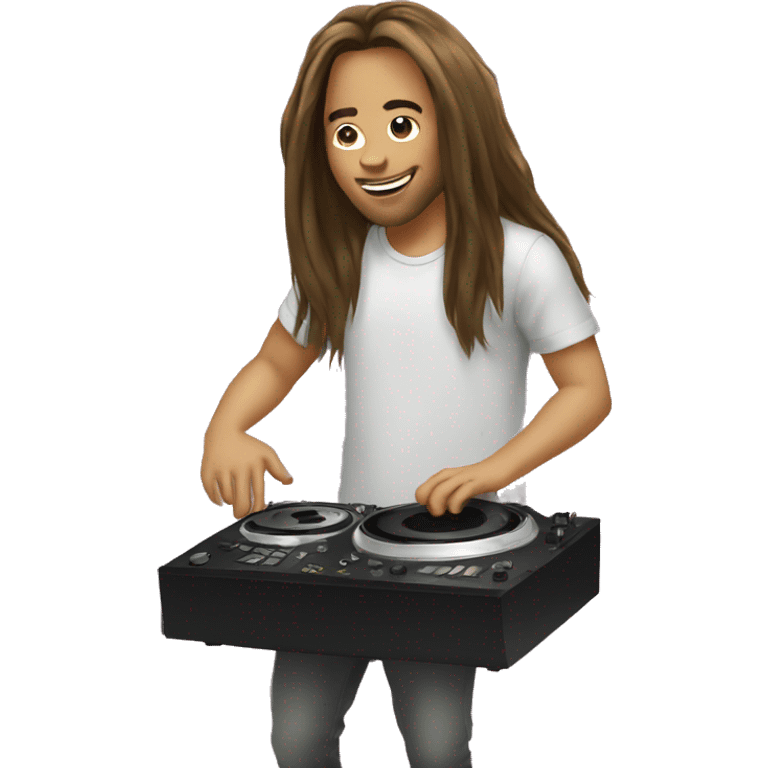 long hair boy djing emoji