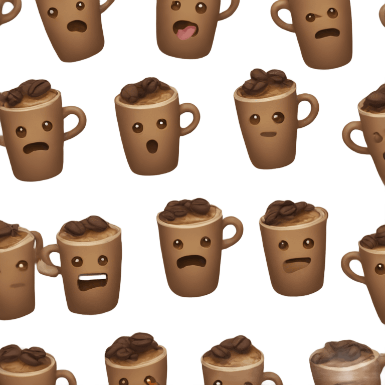 Brown coffee cute emoji